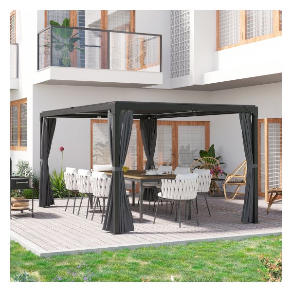 Terrasoverkapping - LuxeLife - Uitschuifbaar dak - Donkergrijs