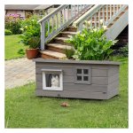 Kattenhuis - Winterproof - Asfaltdak - Grijs/Zwart