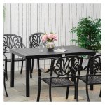 Tuinmeubel - Kunststof tafel - Onderhoudsvriendelijk - Zwart