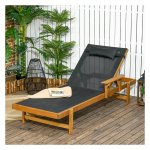 Tuinstoel - Zwembadmeester - Verstelbaar - Draagvermogen - Zwart