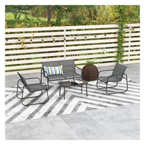 Terrasset - Outdoor Living - 4-delig design - Zwart