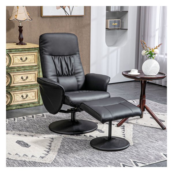 Relaxstoel - Luxe Comfort - Ligfunctie - Zwart