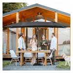 Tuinparasol - Duoparasol - Verstelbaar - Grijs
