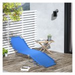 Ligstoel - Campingbed - Inklapbaar & Verstelbare rugleuning - Blauw