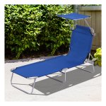 Tuinstoel – Oxford - Verstelbare rugleuning – Opklapbaar - Blauw