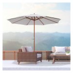 Parasol - Mark & Garden - 2,7m doorsnede - Inklapbaar - Beige