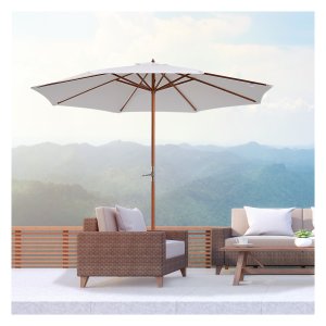 Parasol - Mark & Garden - 2,7m doorsnede - Inklapbaar - Beige