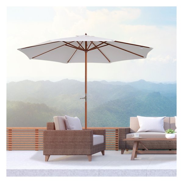 Parasol - Mark & Garden - 2,7m doorsnede - Inklapbaar - Beige