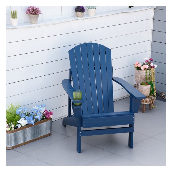 Tuinstoel - Adirondack - massief hout - blauw
