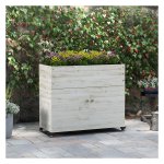 Plantenbak - GardenJoy - Verhoogde kweekbak - Met opbergvak - Wit