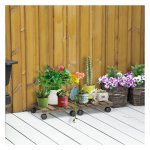 Bloemenroller - Gardena - Met remmen en geschikt voor binnen- en buitenplanten - Donkerbruin