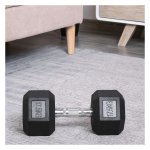 Haltergewicht - Krachtige halter - Rubberen grip - Zwart