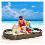 Zandbakbankje - SunnyKids - Met Afdekzeil - Geschikt voor 3-12 jaar - Donkergroen