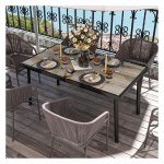 Eettafel - Luxe Living - Houtnerf - Stalen frame - Grijs
