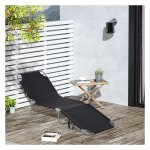 Ligstoel - FLEXIDESK - Verstelbare rugleuning - Opklapbaar - Zwart