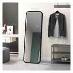 Muurspiegel - Luxa Home - Dimbare LED-verlichting - Aanraakschakelaar - Zwart