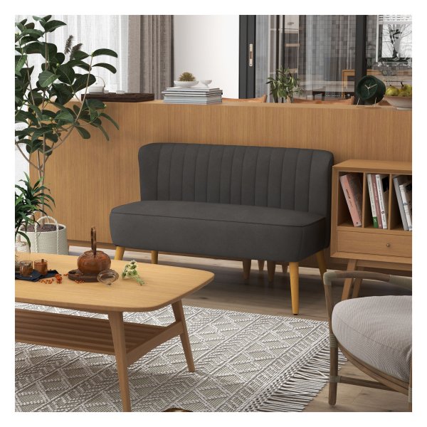 Loveseat - Houten Poten - 2-Zits - Donkergrijs