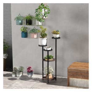 Plantenrek - Bloomingville - 5 niveaus – Houtlook - Bruin