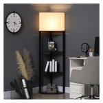 Vloerlamp - Modernic - Stoffen lampenkap - Zwart