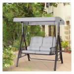 Tuinschommelbank - Luxe Comfort - Zonnedak - Grijze kleur