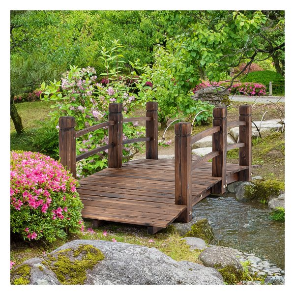 Tuinbrug - Grenenhout - Draagvermogen 180 kg - Donkerbruin