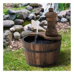 Tuinfontein - Relaxing Waters - Waterval Effect - Natuurlijk Houtgroen