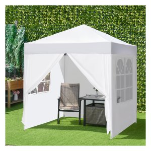 Partytent - Opvouwbaar - Raamdeuren - Grijs