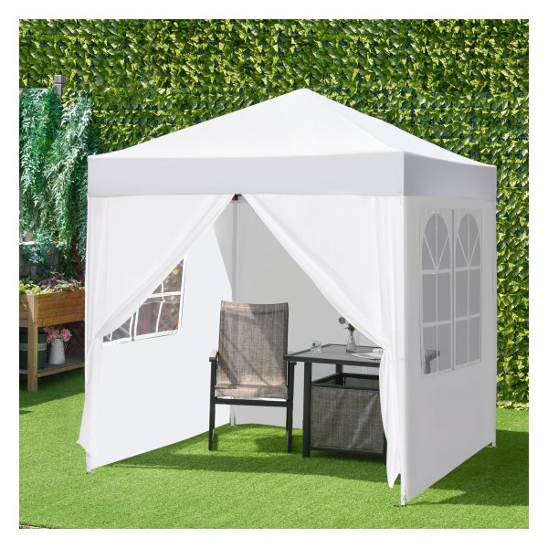 Partytent - Opvouwbaar - Raamdeuren - Grijs