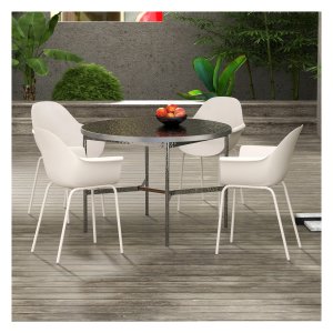 Tuinstoelenset - Comfortabel zitten - Stapelbaar - Grijs