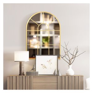 Wandspiegel - Elegante Gouden - Metalen Frame - Woonkamer