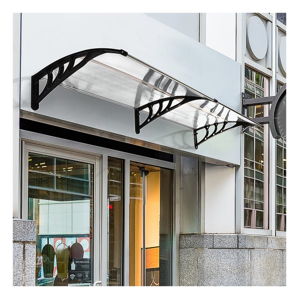 Voordeurluifel - Weerbestendig - Modern design - Zwart