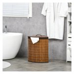 Wasmand - Bamboe Company - 55L capaciteit – Deksel - Bruin