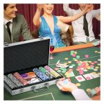 Pokerset - Deluxe - 500 Pokerchips - Slot - Zilveren