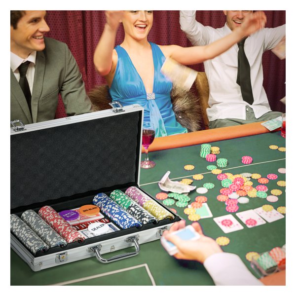 Pokerset - Deluxe - 500 Pokerchips - Slot - Zilveren