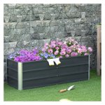 Tuinbed - Stalen Tuinmeubelen - met handschoenen - donkergrijs