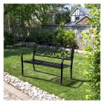 Tuinbank - Stijlvolle zitplekken - Zwarte armleuningen - Zwart