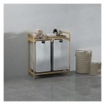 Wasmand - BambooDesign - 2 afneembare waszakken - Crèmekleur
