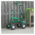 Tuinwagen - GreenWorks - Draaibare zitting - Verstelbare hoogte - Groen