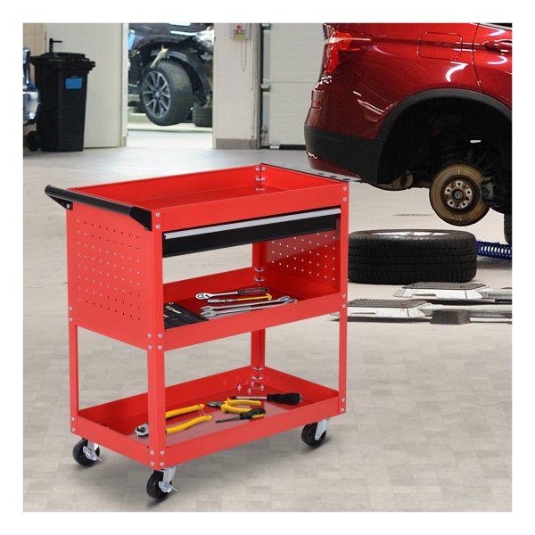 Werkplaatswagen - Toolson - Met lade - Belastbaar - Rood