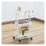 Serveerwagen - EleganceHome - 3 Etages - Opslagmanden - wit