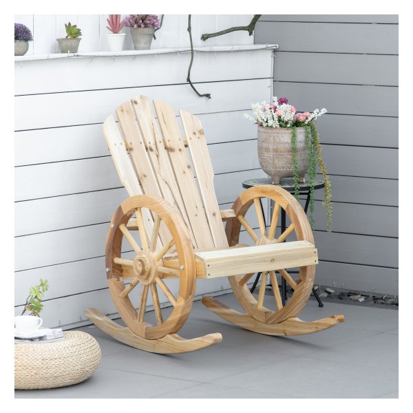 Schommelstoel - Relaxdesign - Natuurlijk Hout - Bruin