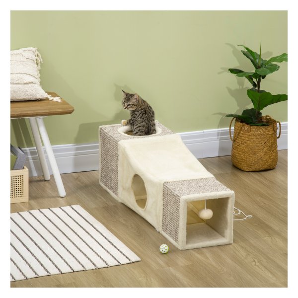 Kattentunnel - Speelse kattenhol - Sisal - Bruin/Beige