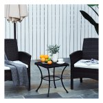 Tuinbijzettafel - Metalen koffietafel - Zwarte kleur