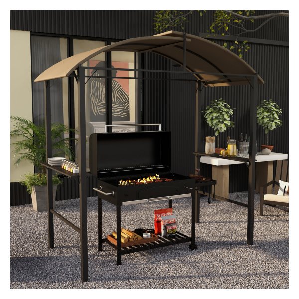 Barbecuepaviljoen - Grilltopper - Polyester dak - Khaki