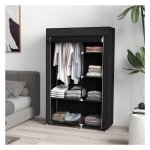 Kledingopslag - Opvouwbare garderobe - Stoffen bekleding - Zwart