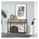 Bijzettafel – Vintage - Lades - Onderplank - Bruin