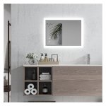 Badkamerspiegel - LuxHome - LED-verlichting - Touch schakelaar - Zwart