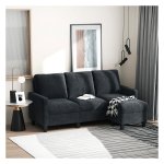 Hoekbank – ComfortLiving - Comfortabel zitgedeelte - Omkeerbare chaise longue - Donkergrijs