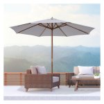 Tuinparasol - Bamboe Balkonparasol - Crèmewit