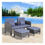 Loungeset - Luxe Comfort - Zwart Polyrotan - Inclusief kussens